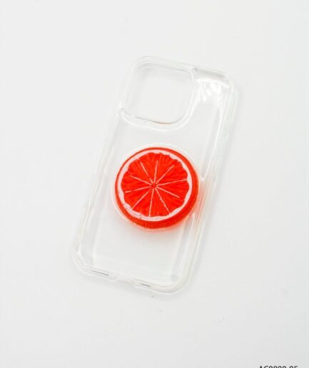 Carcasa para Iphone minimalista de material transparente que incluye rodaja de fruta cítrica AC0880