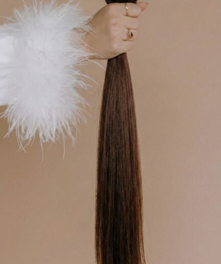Extensiones de cabello liso castaño oscuro AC0891