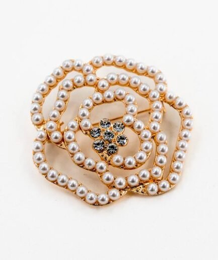 Prendedor con perlas y strass B4047