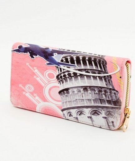 Billetera larga estampada un cierre B5124