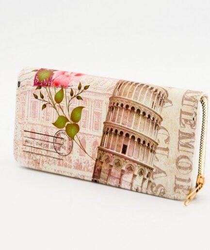 Billetera larga estampada un cierre B5125
