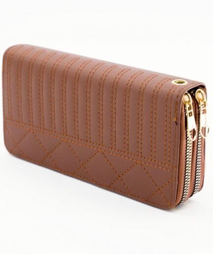 Billetera larga diseño acolchado con patrón de diamantes B5143