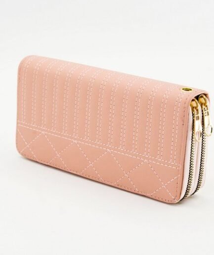 Billetera larga diseño acolchado con patrón de diamantes B5145