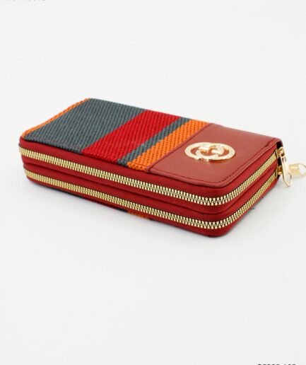 Billetera doble cierre con diseño combinado B5285
