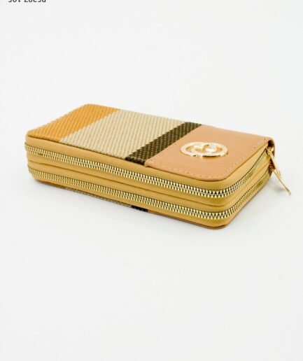 Billetera doble cierre con diseño combinado B5287