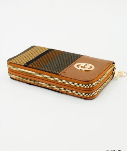 Billetera doble cierre con diseño combinado B5288