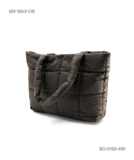 Bolso Tote Acolchado Minimalista - Carbón BO6169