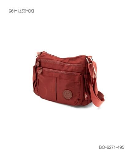 Bolso Bandolera Casual con Múltiples Cierres - Terracota BO6271