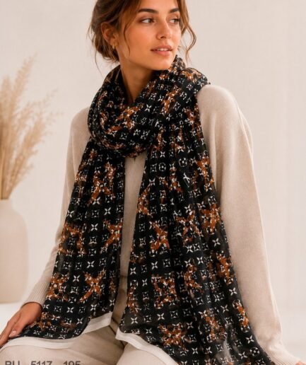 Pashmina Premium con Estampado de Monograma BU5117