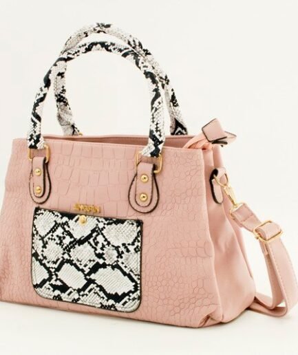 Cartera bolso piel de serpiente con asas y correa C3580