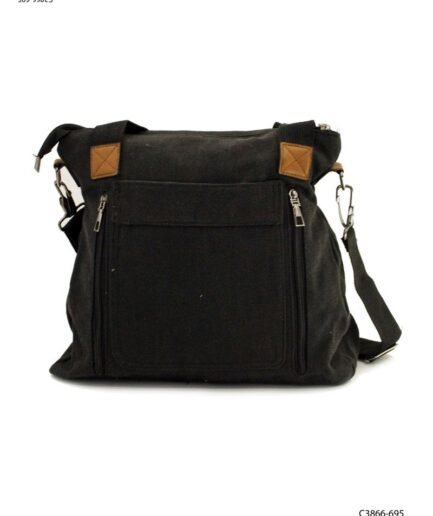 Bolso en lona bolsillos externos con correa C3866