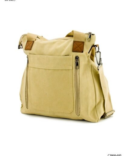 Bolso en lona bolsillos externos con correa C3868