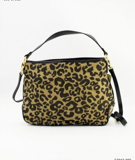 Bolso con estampado animal print y detalles dorados C3943