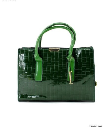 Cartera piel cocodrilo con asas y correa C4035