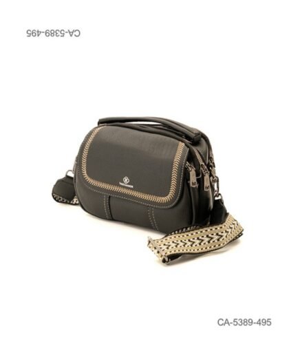 Cartera Bandolera Negra Mujer Con Triple Cierre Y Correa Intercambiable CA5389