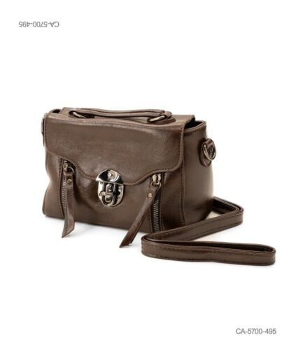 Bolso Crossbody Estructurado con Solapa y Detalle de Cierre Metálico CA5700