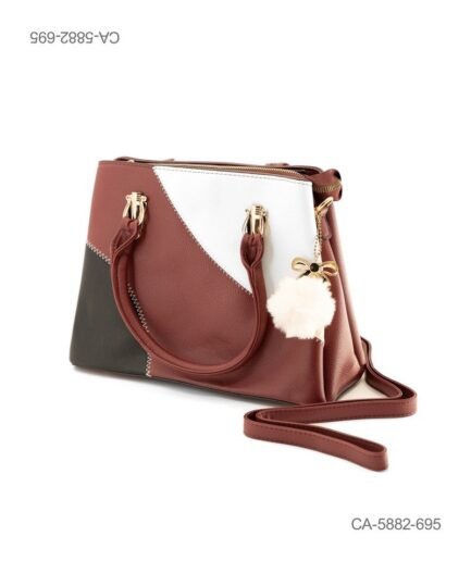 Cartera de Mano Tricolor con Detalles Metálicos - Elegancia Casual CA5882
