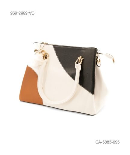 Cartera de Mano Tricolor con Detalles Metálicos - Elegancia Casual CA5883