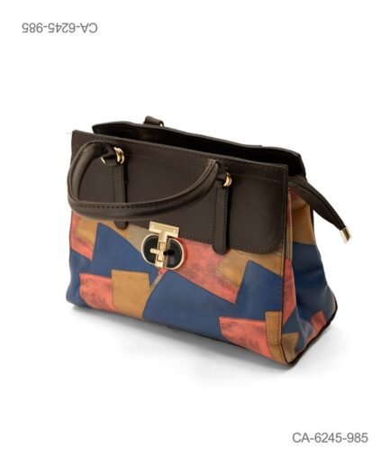 Bolso de Mano Estructurado con Diseño de Parches - Tonos Multicolor CA6245