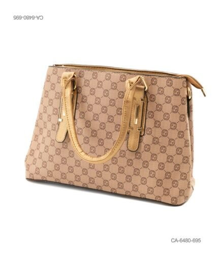 Bolso Tote Estructurado con Monograma Clásico y Detalles en Dorado CA6480