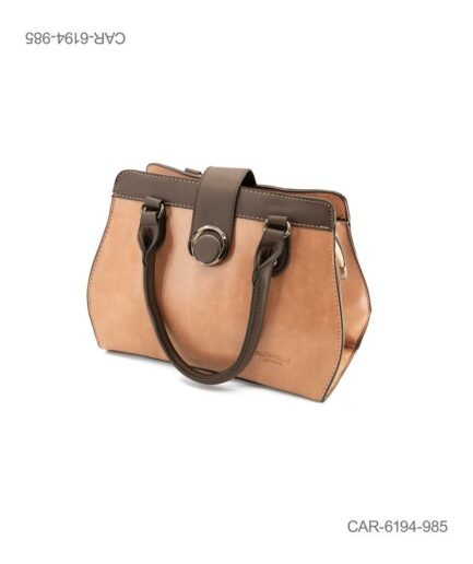 Bolso de mano bicolor con cierre central metálico CAR6194
