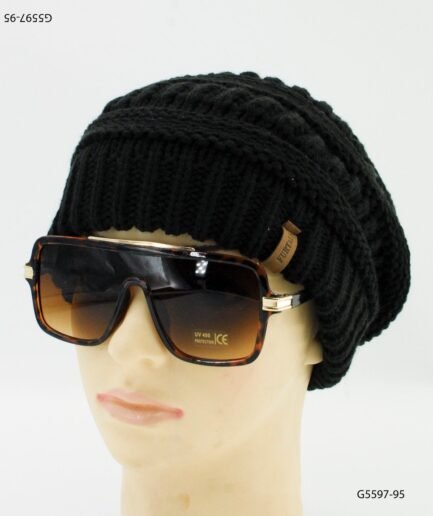 Gorro tejido con textura acanalada G5597