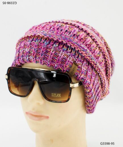 Gorro tejido con textura acanalada G5598