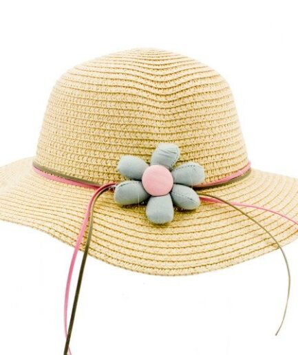 Sombrero con cinta y flor G5624