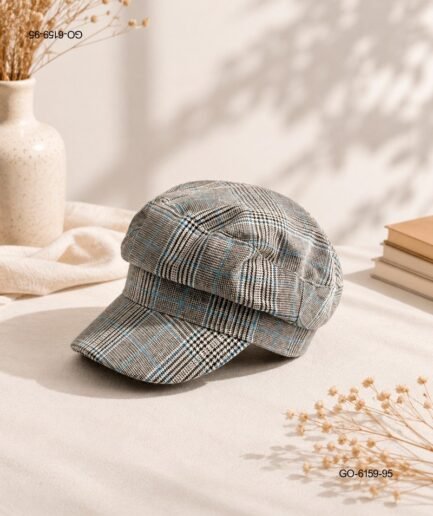 Boina Estilo Newsboy con Estampado de Cuadros GO6159