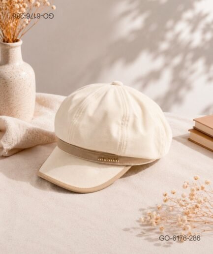 Gorra Estilo Parisino (Gavroche) en Tela Estructurada – Color Crema GO6176