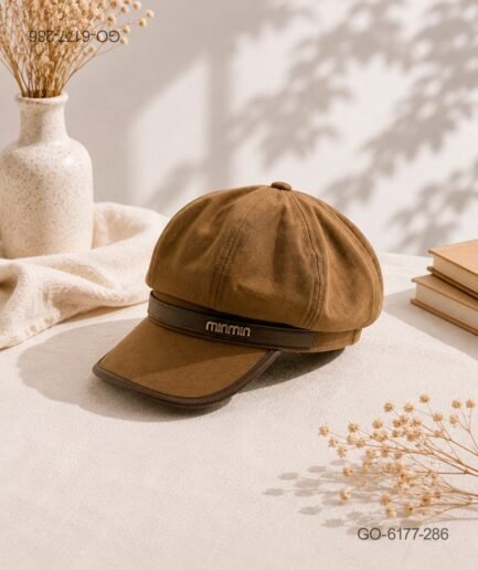 Gorra Estilo Parisino (Gavroche) en Tela Estructurada – Color Café GO6177