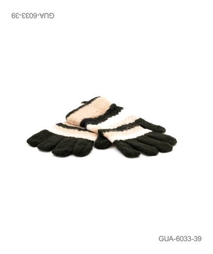 Guantes de punto suaves con diseño de franjas contrastantes. GUA6033