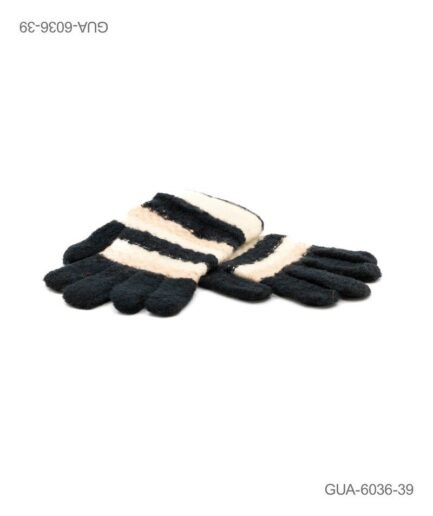 Guantes de punto suaves con diseño de franjas contrastantes. GUA6036