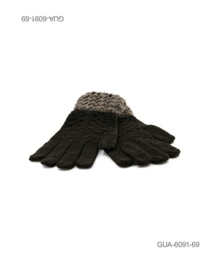 Guantes "Nordic Story": Diseño con texturas combinadas en tonos tierra. GUA6091