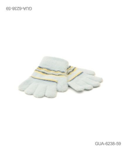 Guantes tejidos en color azul claro con rayas GUA6238