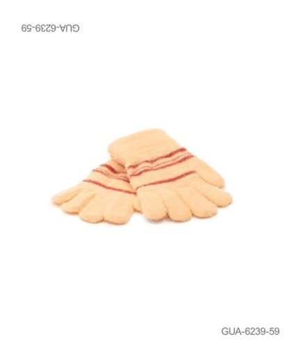 Guantes tejidos en tono suave con rayas GUA6239