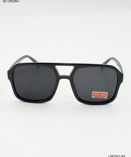 Lentes de sol negros con diseño angular y protección UV400 LN0362