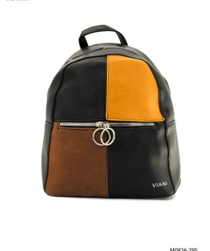Mochila retazos con bolsillo y asa M0826