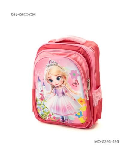 Mochila Escolar Infantil Niña Princesa Con Trenzas Rosa Y Fucsia MO5393