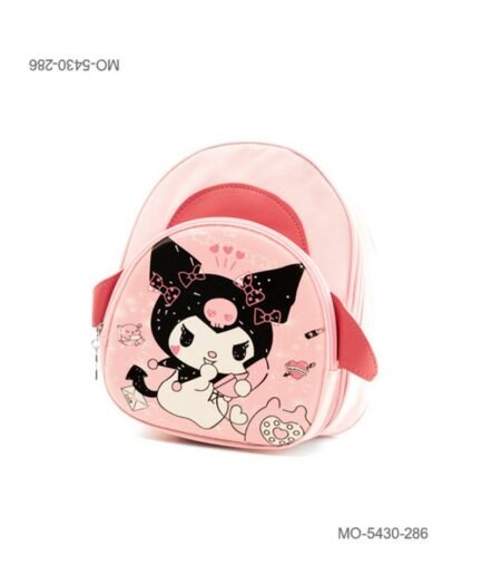 Mochila Escolar Pequeña Kuromi Rosa Pastel Bolsillo en Relieve MO5430