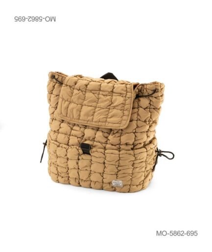 Mochila Casual Acolchada Color Beige - Estilo Urbano MO5862