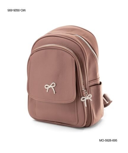 Mochila Urbana de Cuero Sintético con Lazo - Color Chocolate MO5928