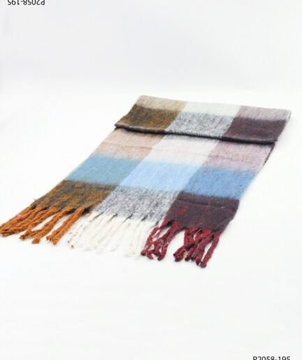 Pashmina de textura suave y acogedora, con diseño de cuadros P2058