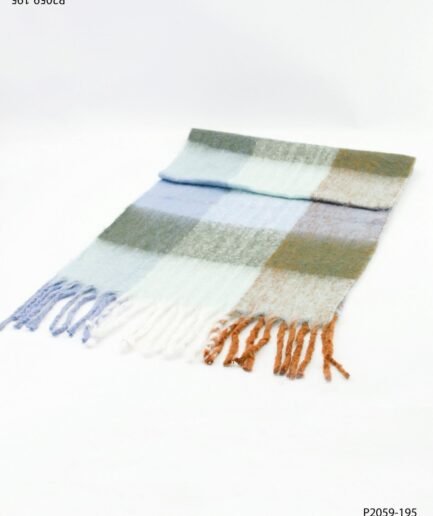 Pashmina de textura suave y acogedora, con diseño de cuadros P2059