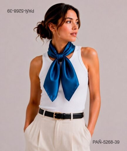 Pañuelo azul satinado, brillante y sofisticado PAÑ5268