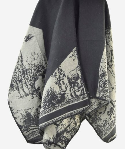 Poncho estampado con diseño natural PON001