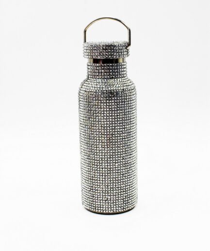 Botella térmica con brillo de textura tridimensional tapa rosca y asa metálica T456