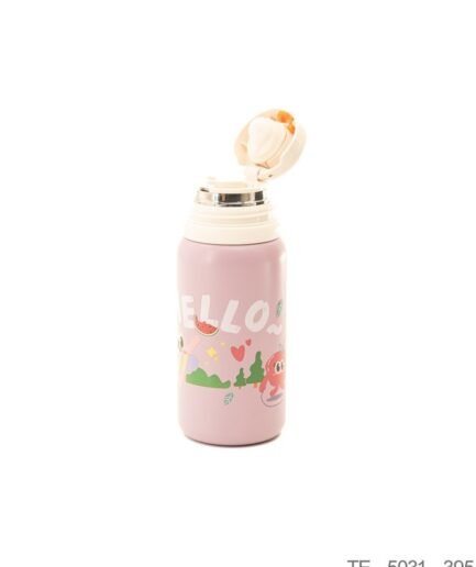 Botella Térmica Infantil "Hello" en Tono Rosa Pastel TE5031