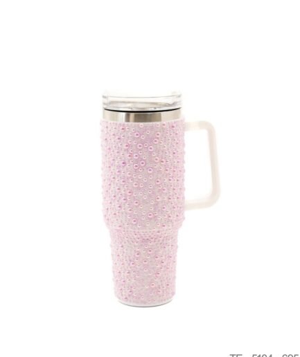 Mug Térmico Decorado con Perlas y Asa Ergonómica TE5104