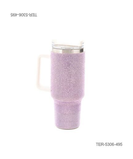 Vaso Térmico Decorado Strass Lila TER5306